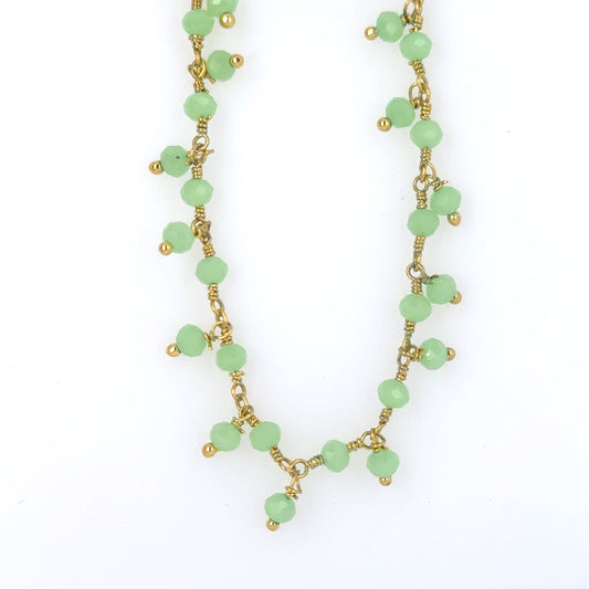 Cluster Necklace with Prehnite Gemstones