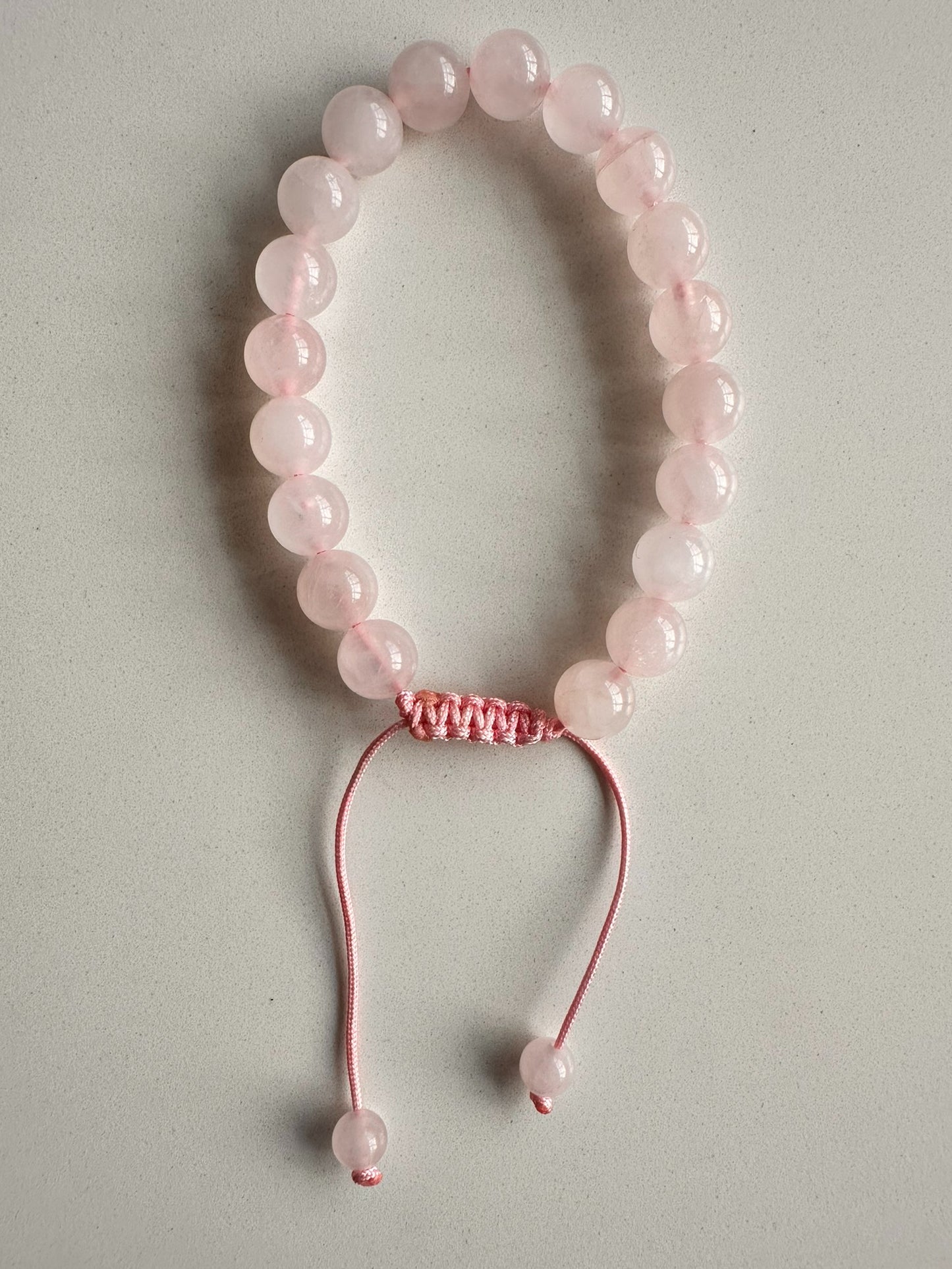 rose quartz round gemstone bracelet 